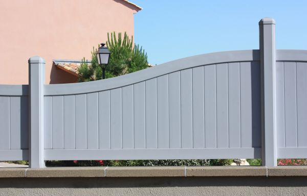 Gray Vinyl Fence Assembly